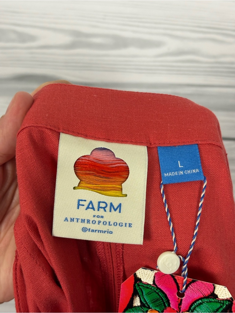 FARM Rio X Anthropologie embroidered tank top matching set shorts large NWT - Picture 12 of 16